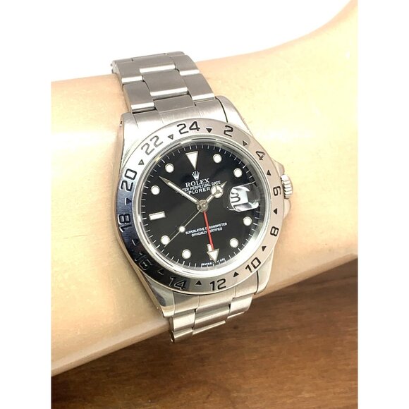Rolex Men's Watch Explorer II 16570 GMT Swiss Automatic Black Dial Silver Steel - Picture 11 of 14